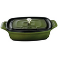 Mini Rectangular 7-In. Cast Iron Casserole, Green